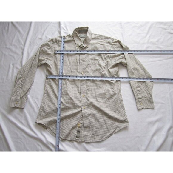 Men Stafford Gingham Button Cotton 2 Ply Long Sleeve Shirt Sz 16.5-34 (MT360) - Picture 3 of 9